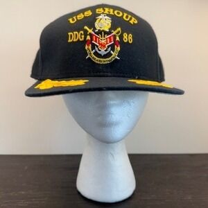 New Era USS Shoup DDG 86 Hat Mens Snapback Navy Ship Military Cap Vintage USA